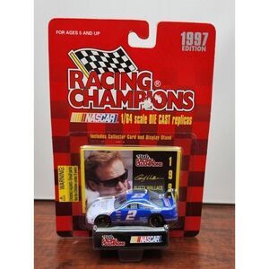 Vintage 1997 Racing Champions 1:64 #2 Rusty Wallace Diecast NASCAR Stand Card